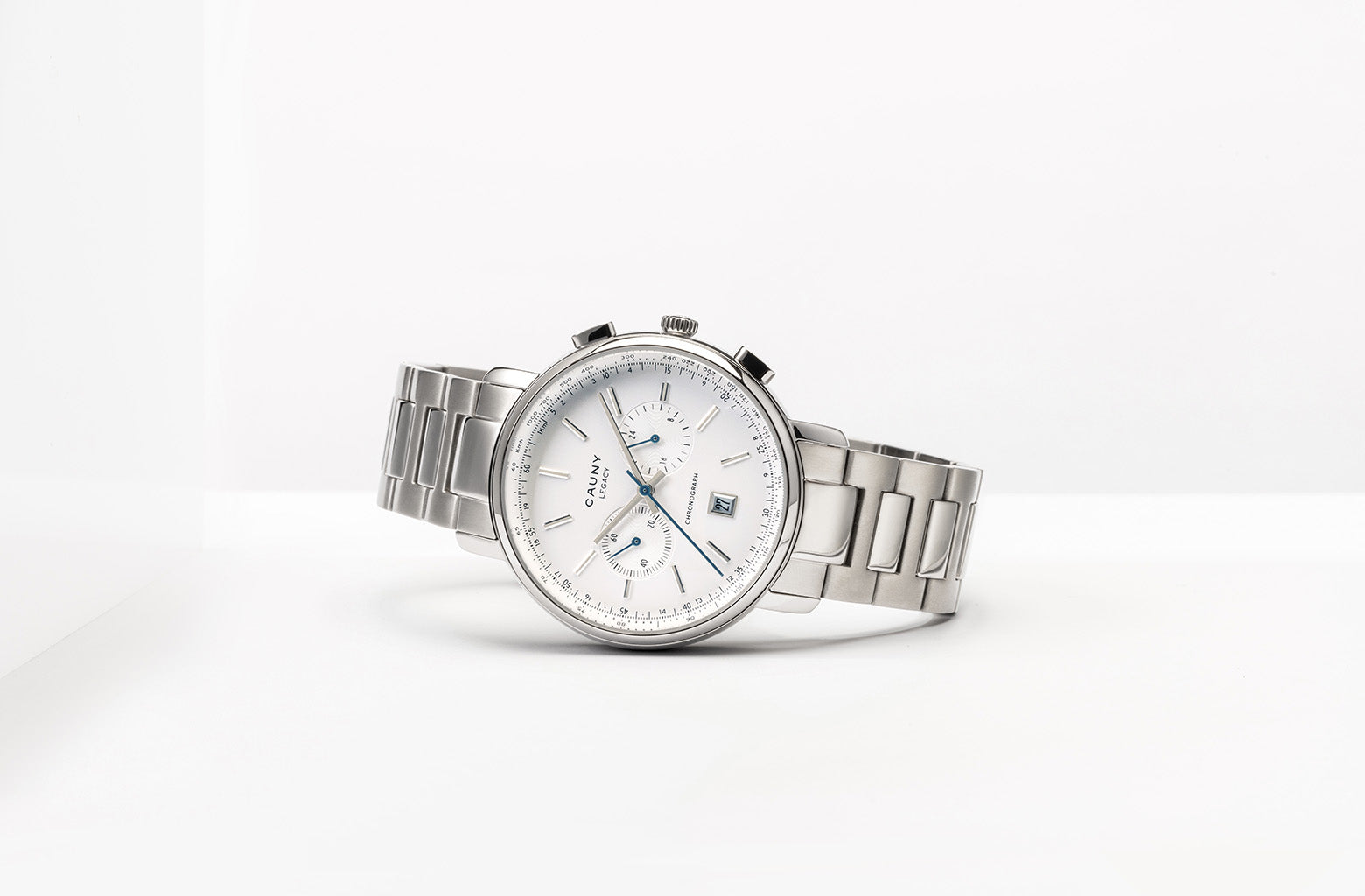 Steel White Chronograph