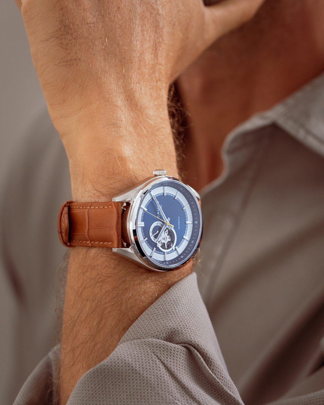 Open Heart Leather Blue