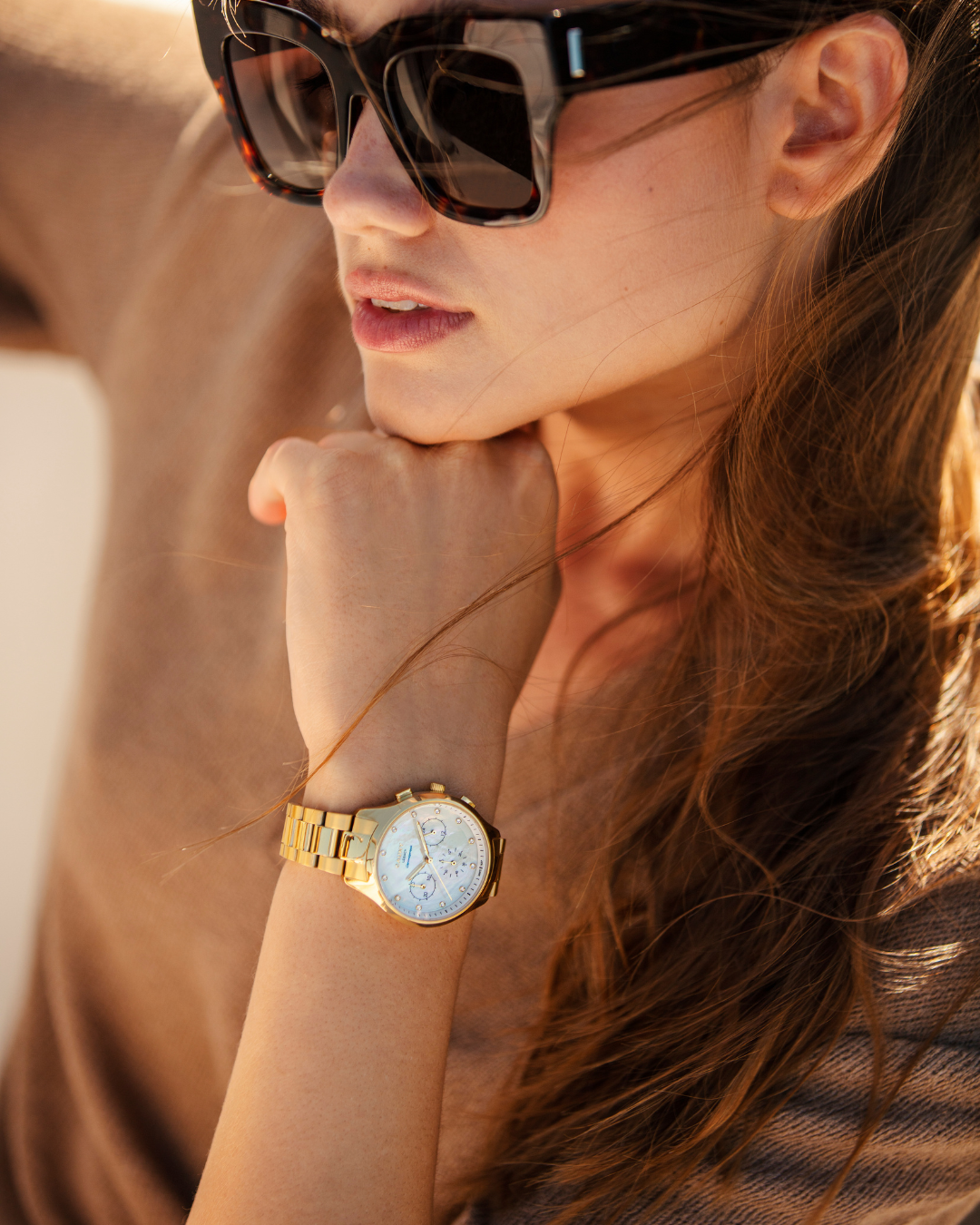Legacy Woman Stones Gold Chronograph