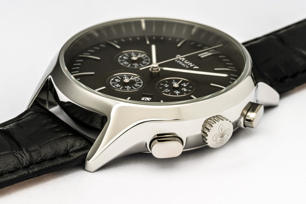 Cauny Legacy Black Silver Chronograph
