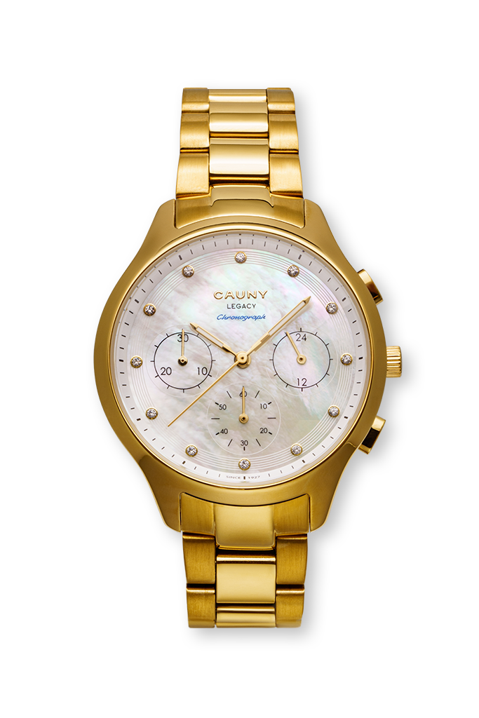 Woman Stones Gold Chronograph